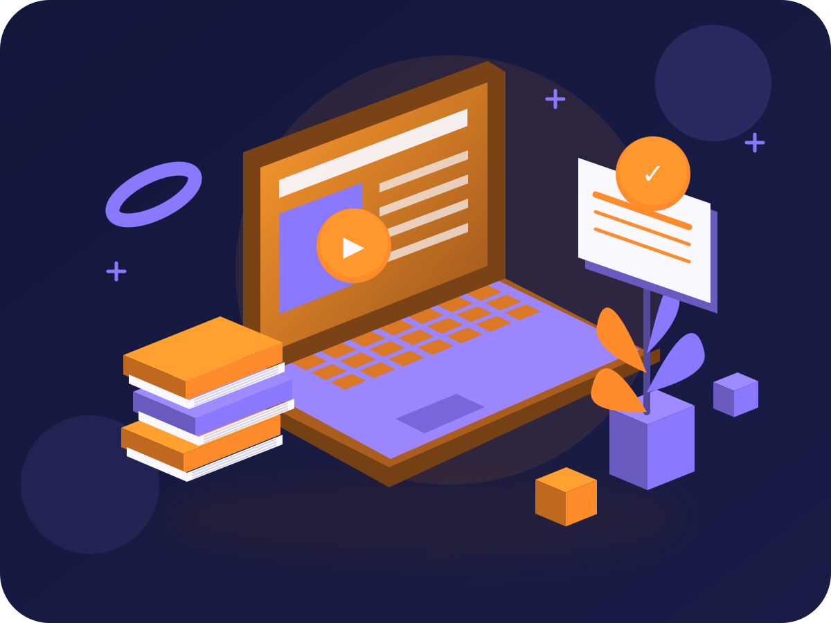 Original isometric video editing hero illustration